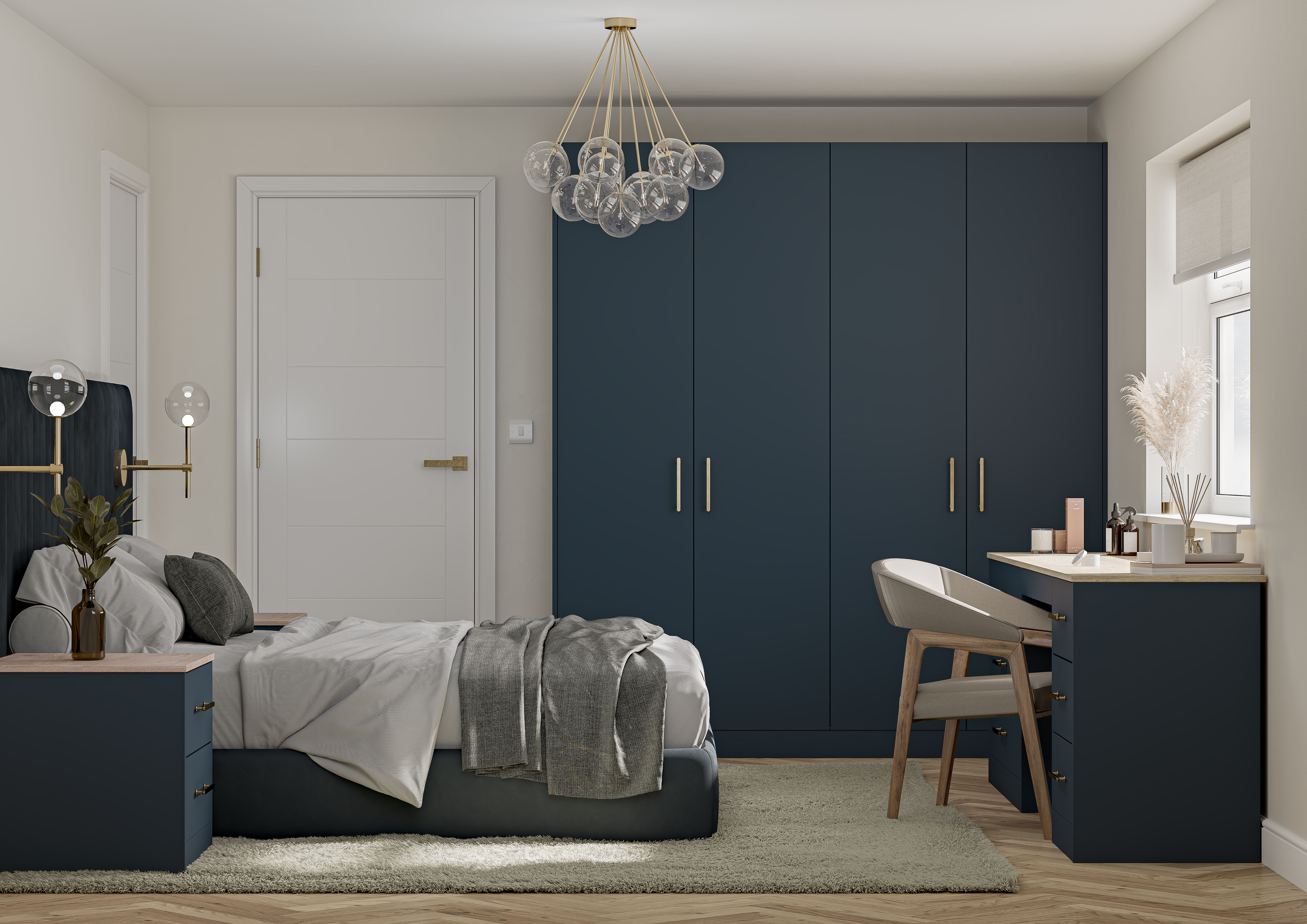 Unity Delux Supermatt Oxford Blue With Natural Davos Oak 1